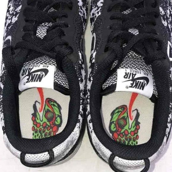 Nike Men Air Force 1 Crater Flyknit Black White Sneaker Shoes 8.5 or Women 10 main image 9